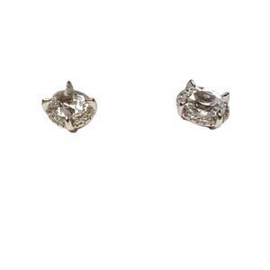 Created White Sapphire Sterling Silver Stud Earrings Gemstone Brilliance